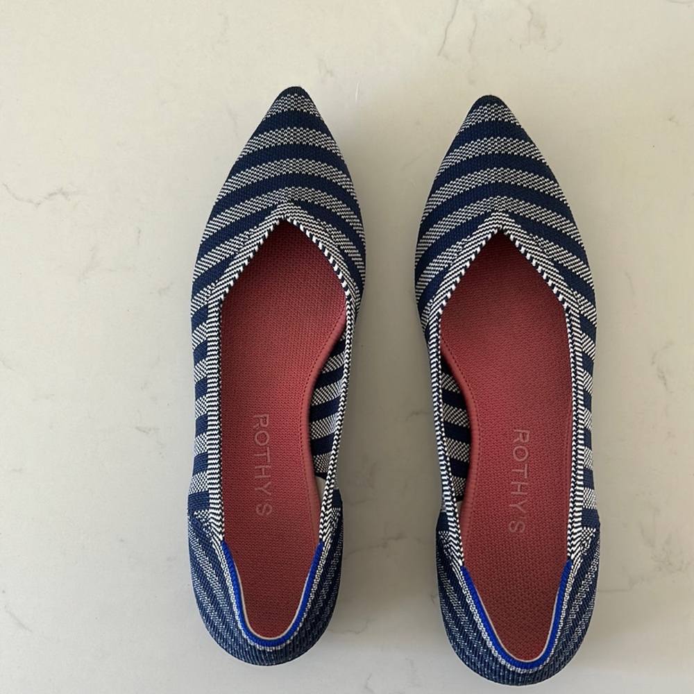 Rothy’s The Point Size 8 French Blue Striped, discontinued.
